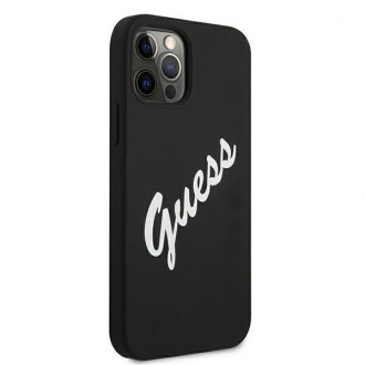 Guess GUHCP12LLSVSBW iPhone 12 Pro Max 6,7&quot; černý/bílý pevný silikonový obal