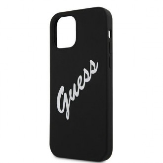 Guess GUHCP12LLSVSBW iPhone 12 Pro Max 6,7&quot; černý/bílý pevný silikonový obal