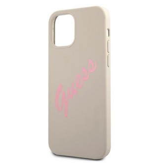 Guess GUHCP12LLSVSGP iPhone 12 Pro Max 6,7&quot; šedý růžový/šedorůžový pevný obal silikonový Vintage