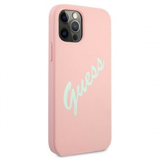 Guess GUHCP12LLSVSPG iPhone 12 Pro Max 6,7&quot; růžově zelený/zelený růžový pevný obal silikonový Vintage
