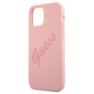 Guess GUHCP12LLSVSPI iPhone 12 Pro Max 6,7&quot; růžové/růžové pevné pouzdro Script Vintage