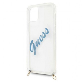 Guess GUHCP12SCRTVSBL iPhone 12 mini 5,4&quot; modro/modré pevné pouzdro Script Vintage