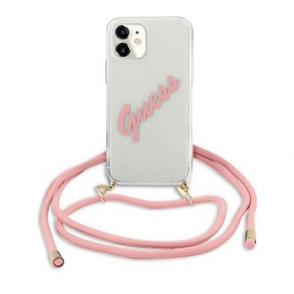 Guess GUHCP12SCRTVSPI iPhone 12 mini 5,4&quot; růžové/růžové pevné pouzdro Script Vintage