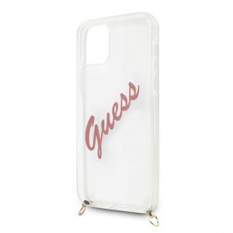 Guess GUHCP12SCRTVSPI iPhone 12 mini 5,4&quot; růžové/růžové pevné pouzdro Script Vintage