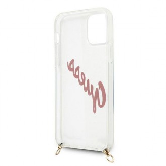 Guess GUHCP12SCRTVSPI iPhone 12 mini 5,4&quot; růžové/růžové pevné pouzdro Script Vintage
