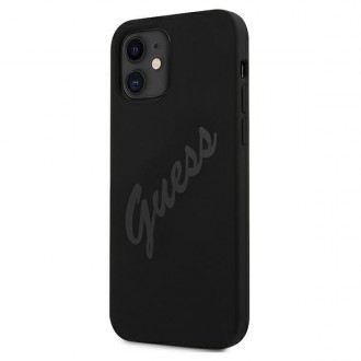Guess GUHCP12SLSVSBK iPhone 12 mini 5,4&quot; černý/černý pevný obal Script Vintage
