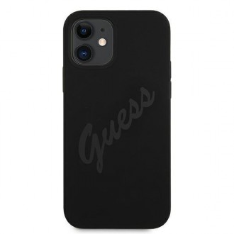 Guess GUHCP12SLSVSBK iPhone 12 mini 5,4&quot; černý/černý pevný obal Script Vintage