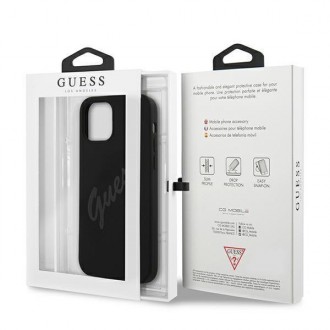 Guess GUHCP12SLSVSBK iPhone 12 mini 5,4&quot; černý/černý pevný obal Script Vintage
