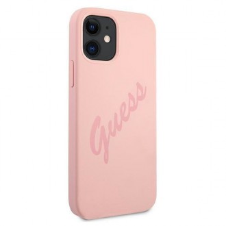 Guess GUHCP12SLSVSPI iPhone 12 mini 5,4&quot; růžové/růžové pevné pouzdro Script Vintage