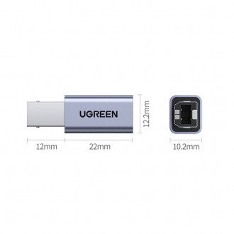 Ugreen adapter USB Type C - USB Type B gray (US382)