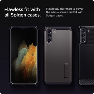 Tvrzené sklo Spigen GLAS.TR &quot;EZ FIT&quot; 2BALENÍ GALAXY S21+ PLUS