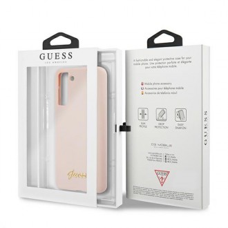 Guess GUHCS21MLSLMGLP S21+ G996 růžové/růžové pevné pouzdro Silikonové Script Metal Logo