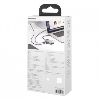 [RETURNED ITEM] Baseus Metal Gleam 4in1 multifunctional HUB USB Type C - USB Type C Power Delivery 100 W / HDMI 4K 30 Hz / 1x USB 3.2 Gen 1 / 1x USB 2
