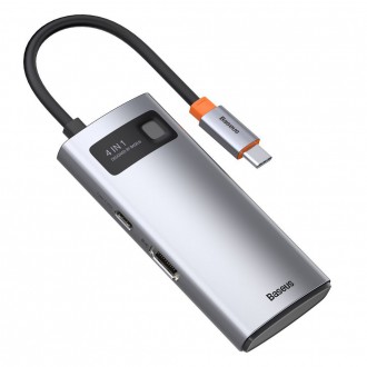 [RETURNED ITEM] Baseus Metal Gleam 4in1 multifunctional HUB USB Type C - USB Type C Power Delivery 100 W / HDMI 4K 30 Hz / 1x USB 3.2 Gen 1 / 1x USB 2