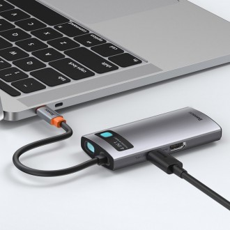 [RETURNED ITEM] Baseus Metal Gleam 4in1 multifunctional HUB USB Type C - USB Type C Power Delivery 100 W / HDMI 4K 30 Hz / 1x USB 3.2 Gen 1 / 1x USB 2