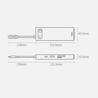 [RETURNED ITEM] Baseus Metal Gleam 8in1 multifunctional HUB USB Type C - USB Type C Power Delivery 100 W / HDMI 4K 30 Hz / SD and microSD memory card