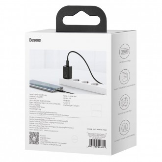 Rychlá nabíječka Baseus Super Si Quick Charge 3.0 Power Delivery 25W 3A + kabel USB Typ C - USB Typ C 3A 1m černý (TZCCSUP-L01)
