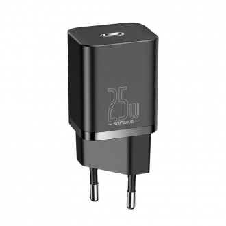 Rychlá nabíječka Baseus Super Si Quick Charge 3.0 Power Delivery 25W 3A + kabel USB Typ C - USB Typ C 3A 1m černý (TZCCSUP-L01)