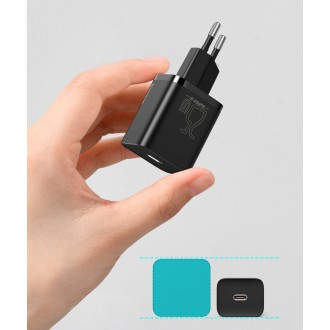Rychlá nabíječka Baseus Super Si Quick Charge 3.0 Power Delivery 25W 3A + kabel USB Typ C - USB Typ C 3A 1m černý (TZCCSUP-L01)