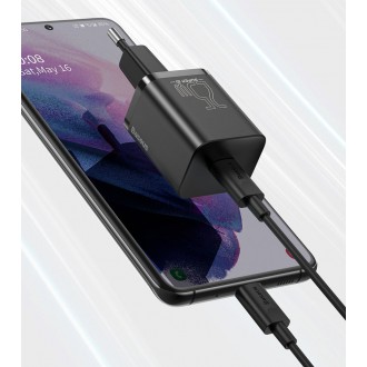 Rychlá nabíječka Baseus Super Si Quick Charge 3.0 Power Delivery 25W 3A + kabel USB Typ C - USB Typ C 3A 1m černý (TZCCSUP-L01)