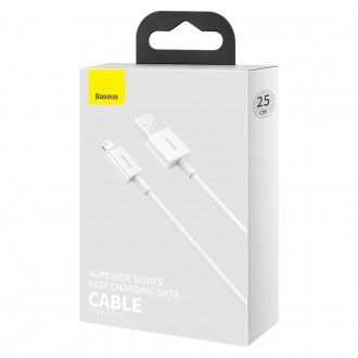 Baseus Superior USB - Lightning kabel 2,4A 0,25 m Bílý (CALYS-02)