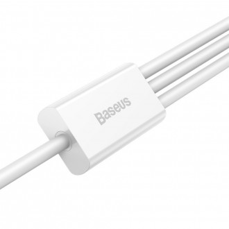 Baseus Superior 3v1 USB kabel – Lightning / USB typu C / Micro USB 3,5 A 1,5 m bílý (CAMLTYS-02)