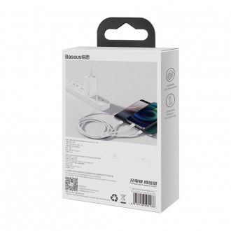 Baseus Superior 3v1 USB kabel – Lightning / USB typu C / Micro USB 3,5 A 1,5 m bílý (CAMLTYS-02)