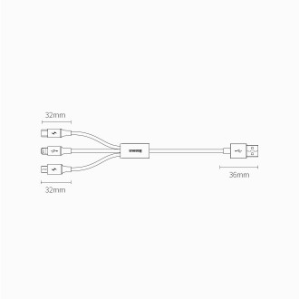 Baseus Superior 3v1 USB kabel – Lightning / USB typu C / Micro USB 3,5 A 1,5 m bílý (CAMLTYS-02)