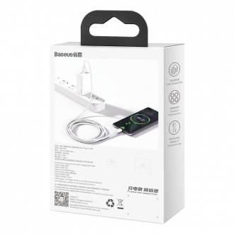 Baseus Superior USB kabel – USB typ C 66 W 6A 1 m bílý (CATYS-02)