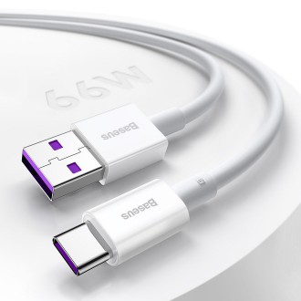Baseus Superior USB kabel – USB typ C 66 W 6A 1 m bílý (CATYS-02)