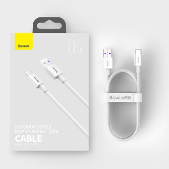 Baseus Superior USB kabel – USB typ C 66 W 6A 1 m bílý (CATYS-02)