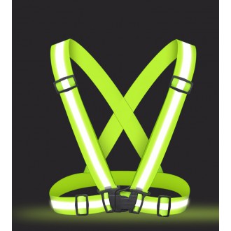 Unisex Adjustable Reflective Safety Harness Vest Yellow