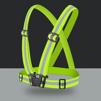 Unisex Adjustable Reflective Safety Harness Vest Black