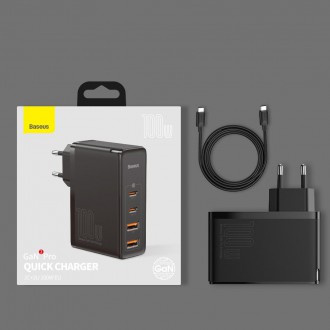 Baseus GaN2 Pro rychlá nabíječka 100W USB / USB Type C Quick Charge 4+ Power Delivery černá (CCGAN2P-L01)