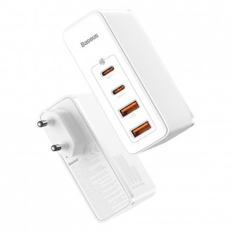 Baseus GaN2 Pro rychlá nabíječka 100W USB / USB Type C Quick Charge 4+ Power Delivery bílá (CCGAN2P-L02)