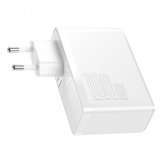 Baseus GaN2 Pro rychlá nabíječka 100W USB / USB Type C Quick Charge 4+ Power Delivery bílá (CCGAN2P-L02)