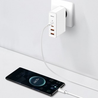 Baseus GaN2 Pro rychlá nabíječka 100W USB / USB Type C Quick Charge 4+ Power Delivery bílá (CCGAN2P-L02)