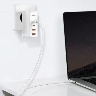 Baseus GaN2 Pro rychlá nabíječka 100W USB / USB Type C Quick Charge 4+ Power Delivery bílá (CCGAN2P-L02)