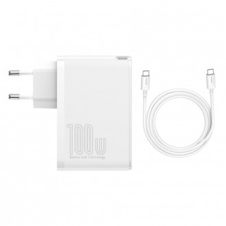 Baseus GaN2 Pro rychlá nabíječka 100W USB / USB Type C Quick Charge 4+ Power Delivery bílá (CCGAN2P-L02)