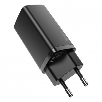 Rychlá nabíječka Baseus GaN2 Lite 65W USB / USB Type C Quick Charge 3.0 Power Delivery (nitrid galia) černá (CCGAN2L-B01)