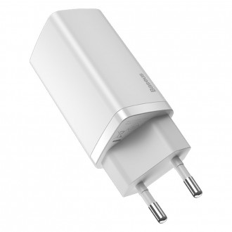 Rychlá nabíječka Baseus GaN2 Lite 65W USB / USB Type C Quick Charge 3.0 Power Delivery (nitrid galia) bílá (CCGAN2L-B02)