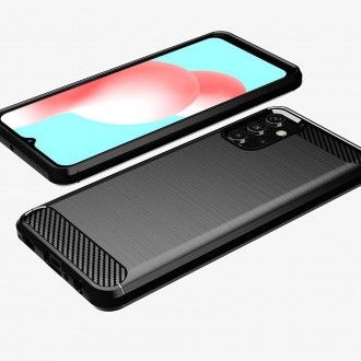 Carbon Case Flexible Cover TPU Case for Samsung Galaxy A32 4G black