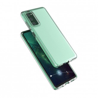 Spring Case clear TPU gel protective cover with colorful frame for Samsung Galaxy A72 4G light blue