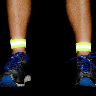 Reflective strap armband for bike running jogging velcro 4cm yellow