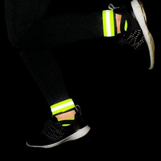 Reflective strap armband for bike running jogging velcro 4cm yellow