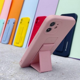Wozinsky Kickstand Case Silicone Stand Cover for Samsung Galaxy A42 5G Pink