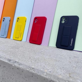 Wozinsky Kickstand Case Silicone Stand Cover for Xiaomi Redmi 10X 4G / Xiaomi Redmi Note 9 Gray