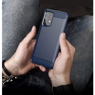 Carbon Case Flexible Cover TPU Case for Samsung Galaxy A72 4G blue