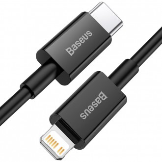 Baseus Superior USB Type C - Lightning kabel pro rychlé nabíjení Výkon 20 W 1 m černý (CATLYS-A01)