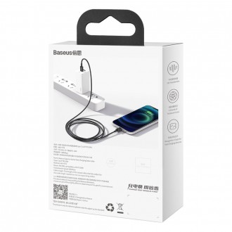 Baseus Superior USB Type C - Lightning kabel pro rychlé nabíjení Výkon 20 W 1 m černý (CATLYS-A01)